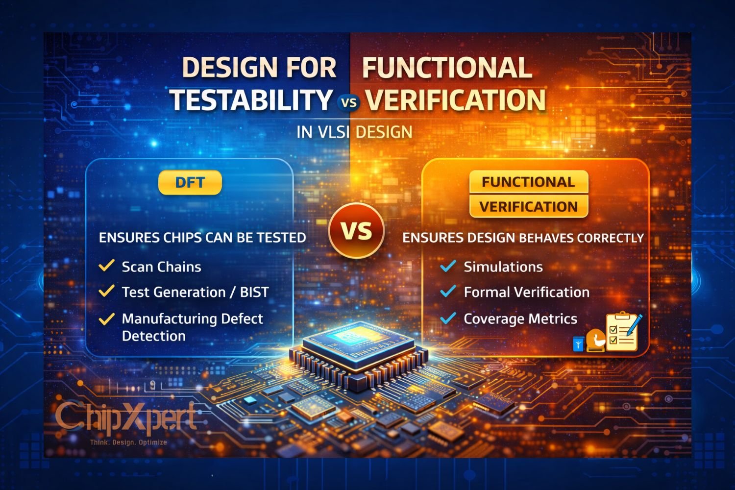 Design for Testability vs Functional Verification